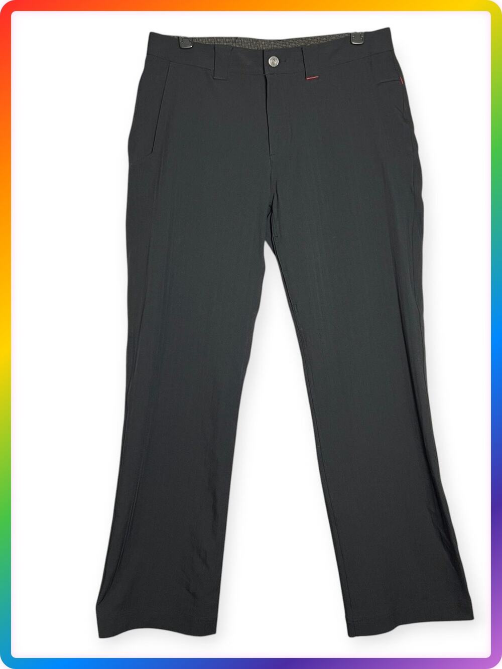 Lululemon Technical Hiking Pants MENS 36 Black Vented Stretch Pinstripe Pockets